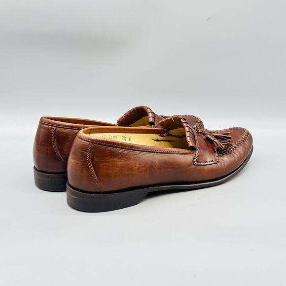 Johnston & Murphy Shoes Men 8.5 Brown Leather Kiltie Tassel Loafer Italy Dress main image 9